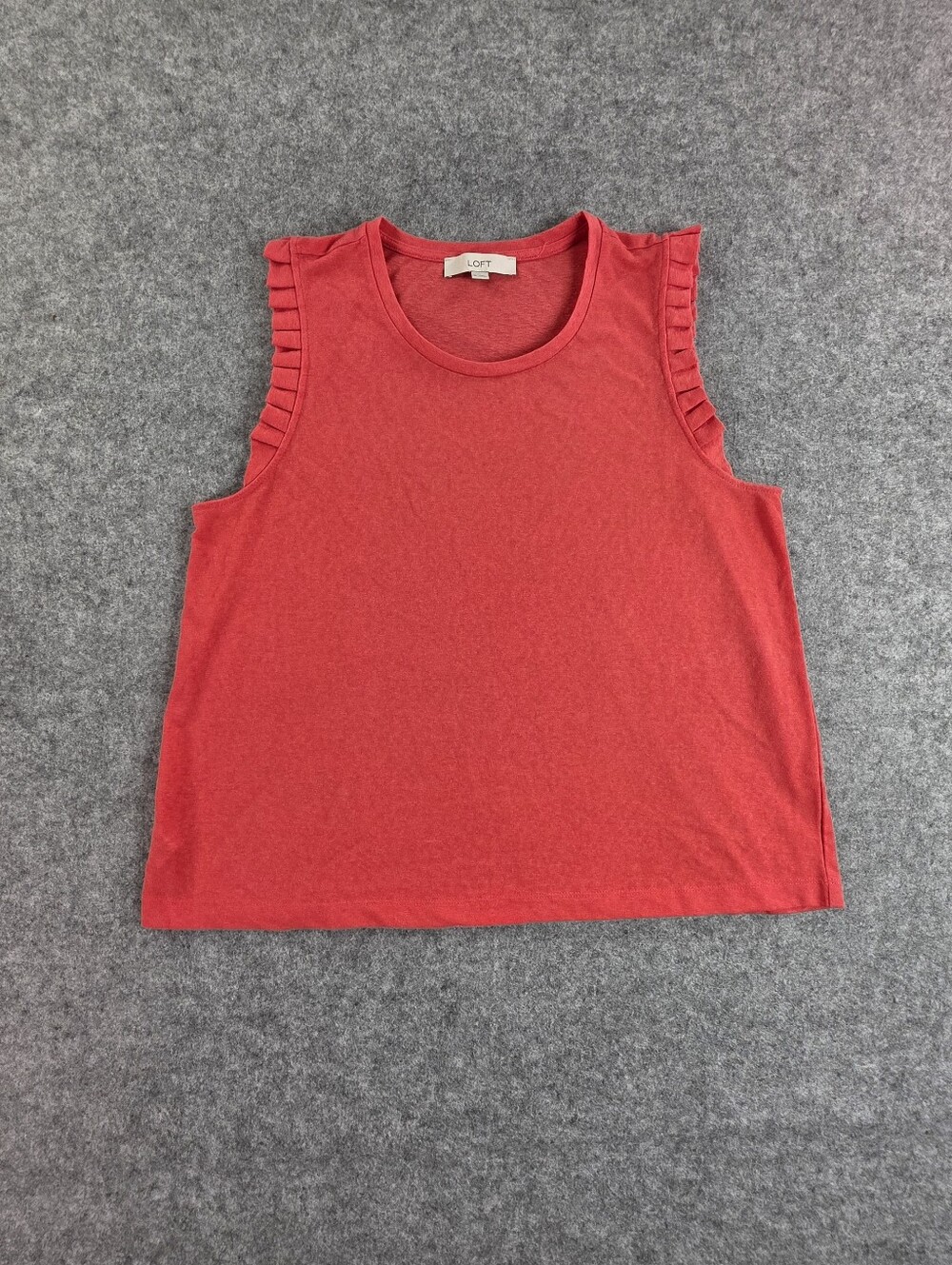 LOFTβ Coral Ruffle-Sleeve Tank Top XL